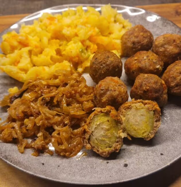 Masové koule plněné růžičkovou kapustou